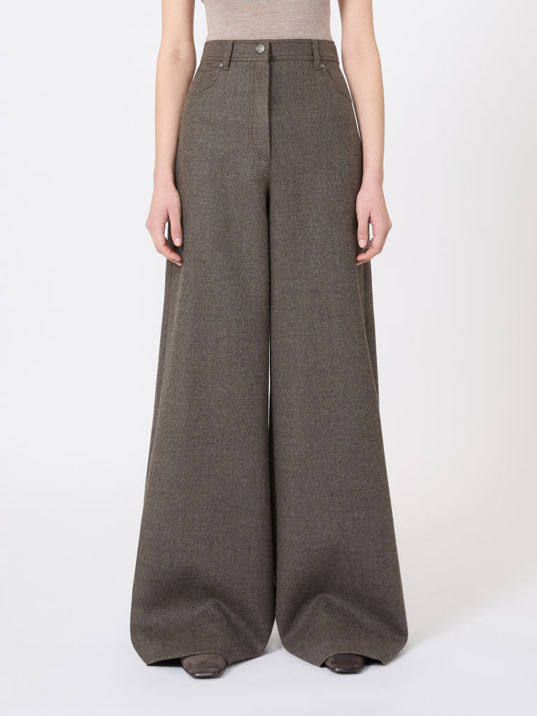 max mara felted wool wide-leg trousers