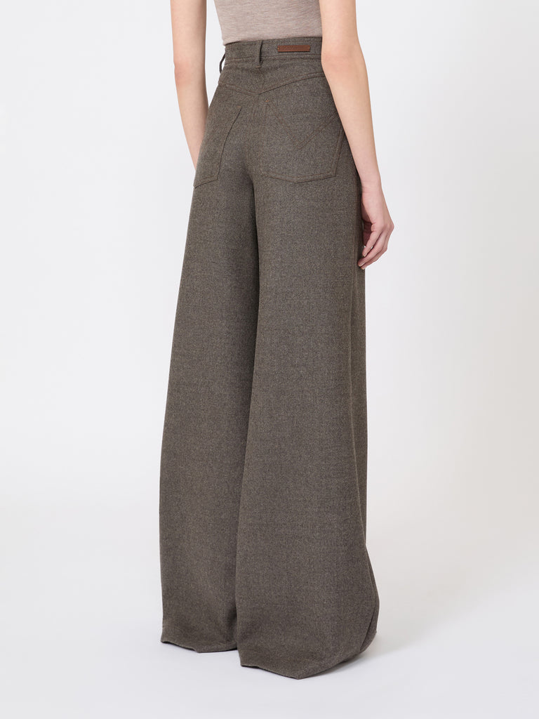 max mara felted wool wide-leg trousers