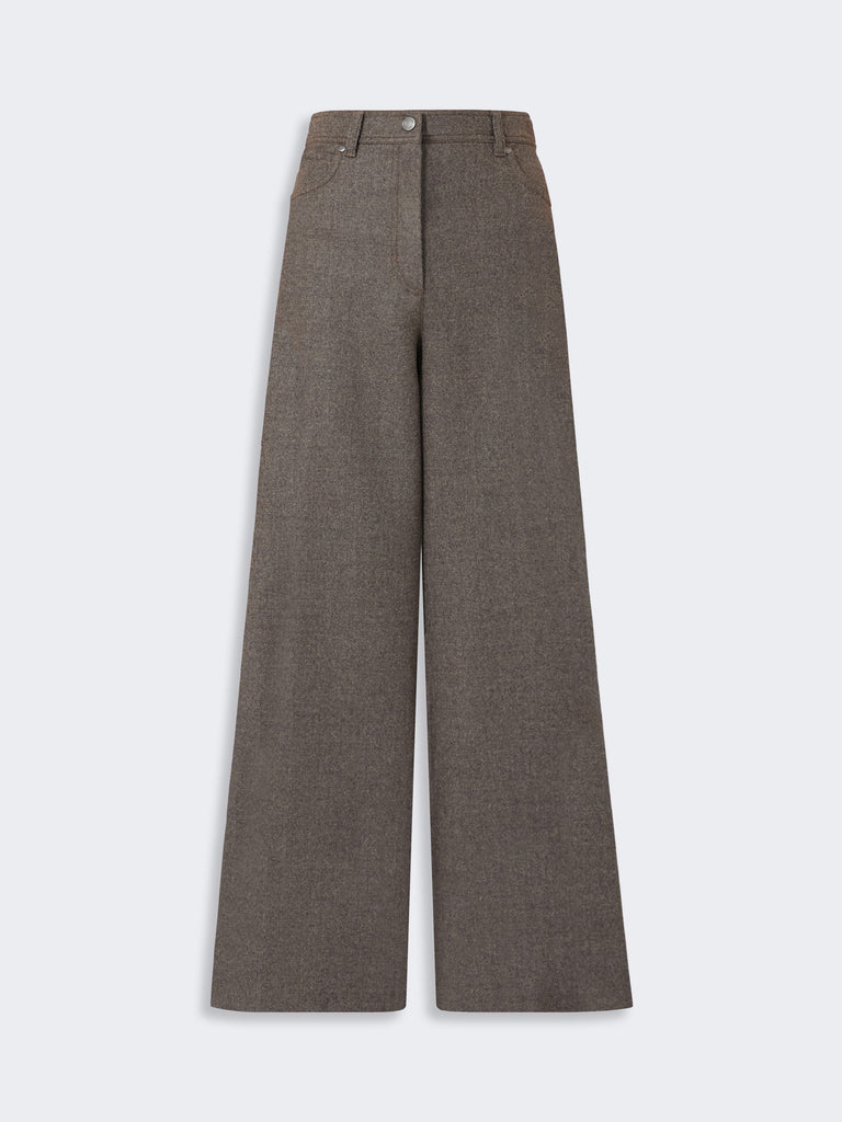 max mara felted wool wide-leg trousers