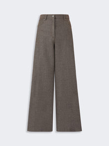 max mara felted wool wide-leg trousers for women