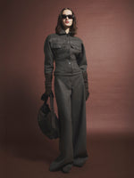 max mara felted wool wide-leg trousers for women