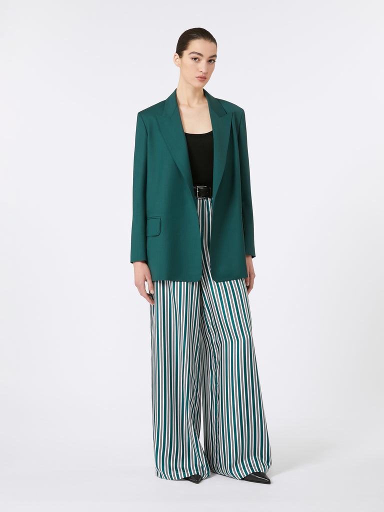 max mara wide-fit printed silk trousers