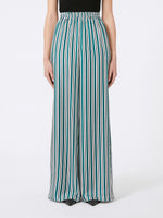 Wide-Fit Printed Silk Trousers for Women - Dark Green - Max Mara UAE