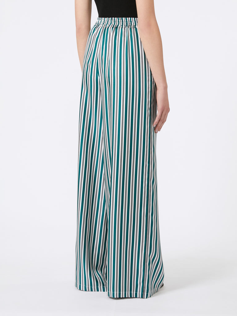 max mara wide-fit printed silk trousers