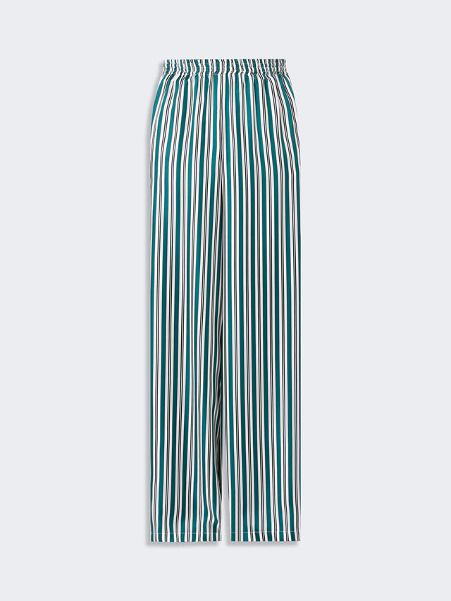 Wide-fit printed silk trousers
