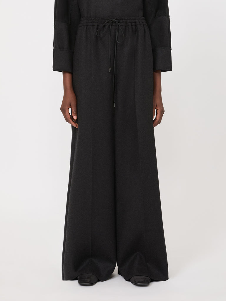 max mara wool flannel wide-leg trousers