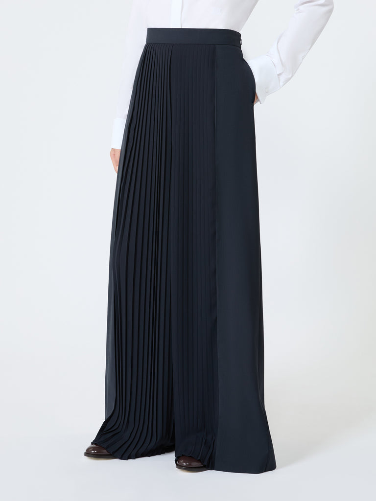 max mara wool trousers with plissé-pleated detail