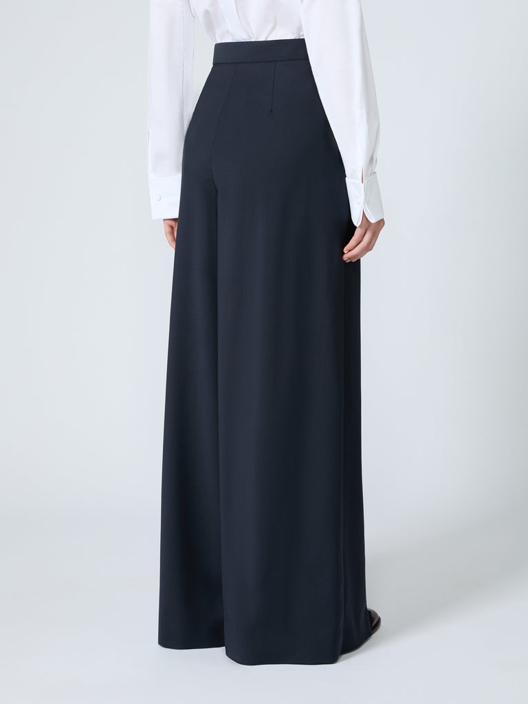 max mara wool trousers with plissé-pleated detail
