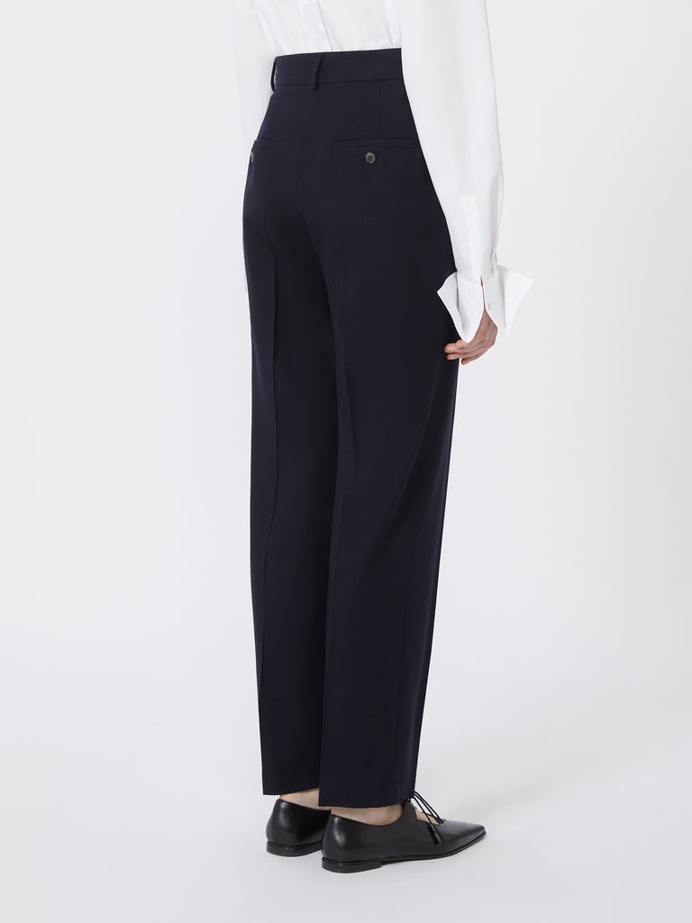max mara straight-fit wool foule trousers