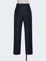 Straight-Fit Wool Foule Trousers for Women - Ultramarine - Max Mara UAE