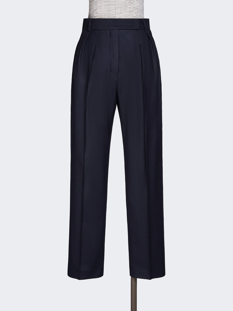 max mara straight-fit wool foule trousers