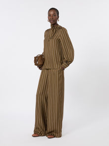 max mara printed silk relaxed trousers for women
