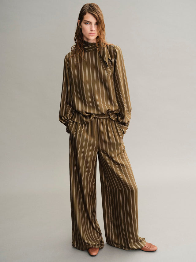 max mara printed silk relaxed trousers for women