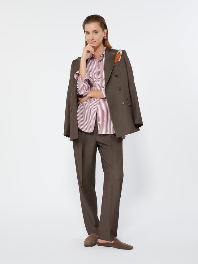max mara wool gabardine drawstring trousers for women