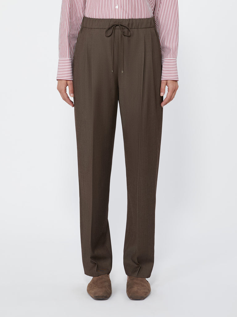 max mara wool gabardine drawstring trousers