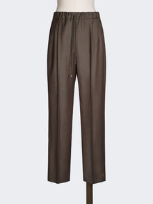 Wool Gabardine Drawstring Trousers for Women - Tobacco - Max Mara UAE