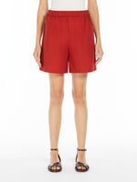 Cotton Poplin Shorts for Women - Dark Red - Max Mara UAE