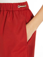 Cotton Poplin Shorts for Women - Dark Red - Max Mara UAE