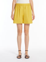 Cotton Poplin Shorts for Women - Yellow - Max Mara UAE