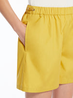 Cotton Poplin Shorts for Women - Yellow - Max Mara UAE