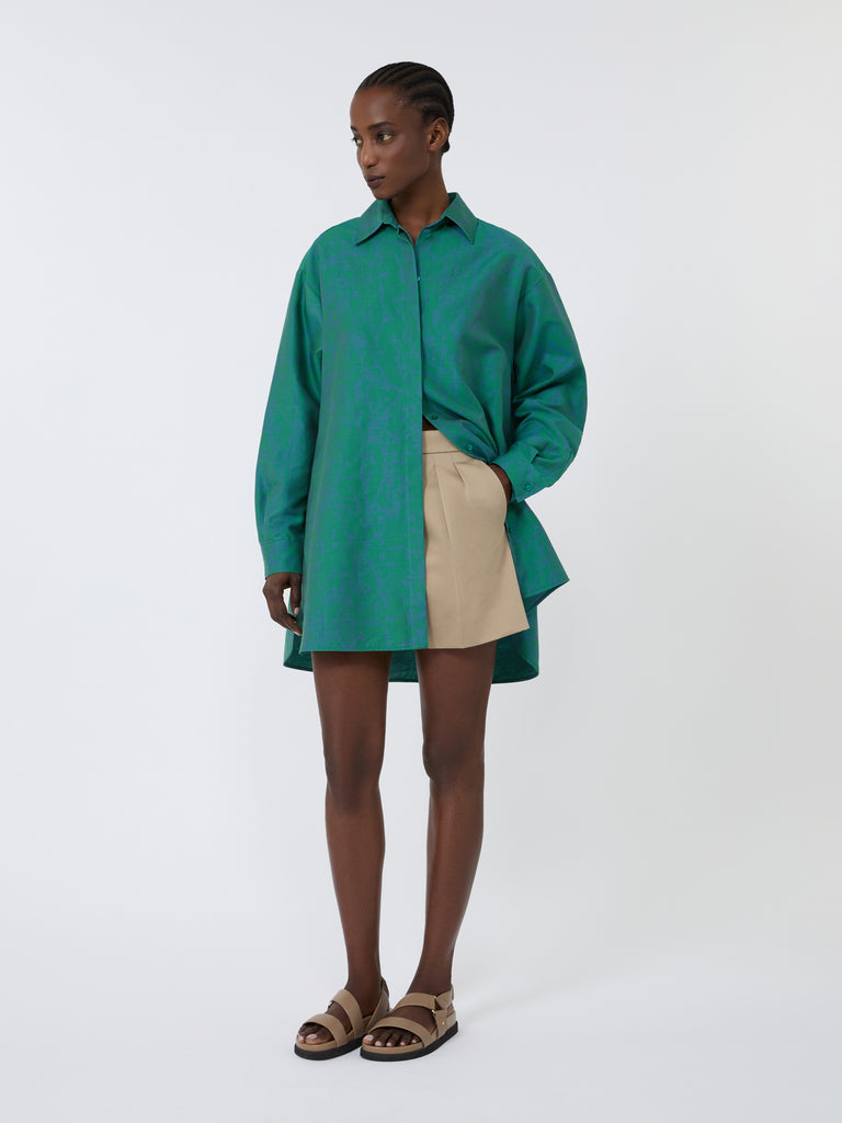 max mara stretch cotton satin shorts