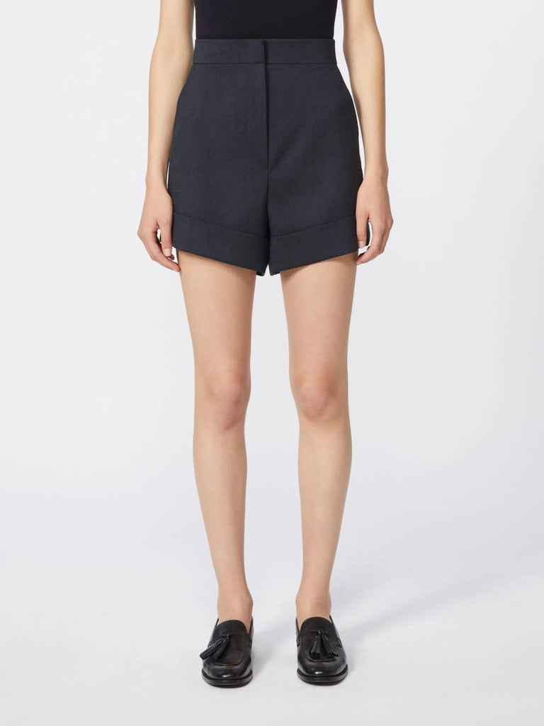 Denim-look cotton shorts