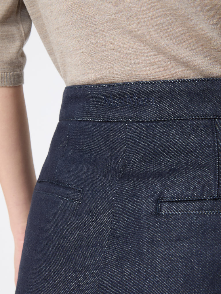 max mara denim-look cotton shorts
