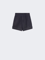 Denim-Look Cotton Shorts for Women - Midnightblue - Max Mara UAE
