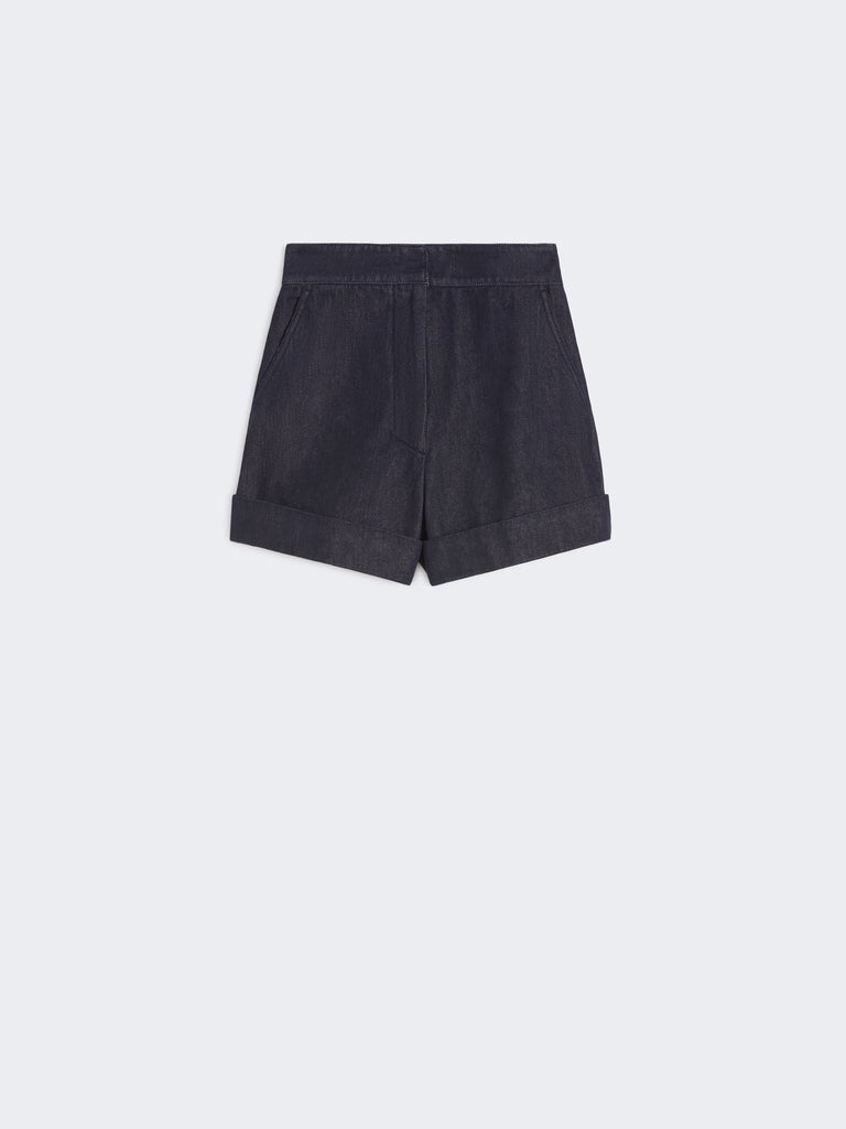 max mara denim-look cotton shorts