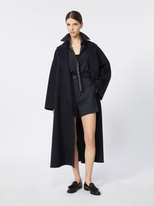 Denim-Look Cotton Shorts for Women - Midnightblue - Max Mara UAE