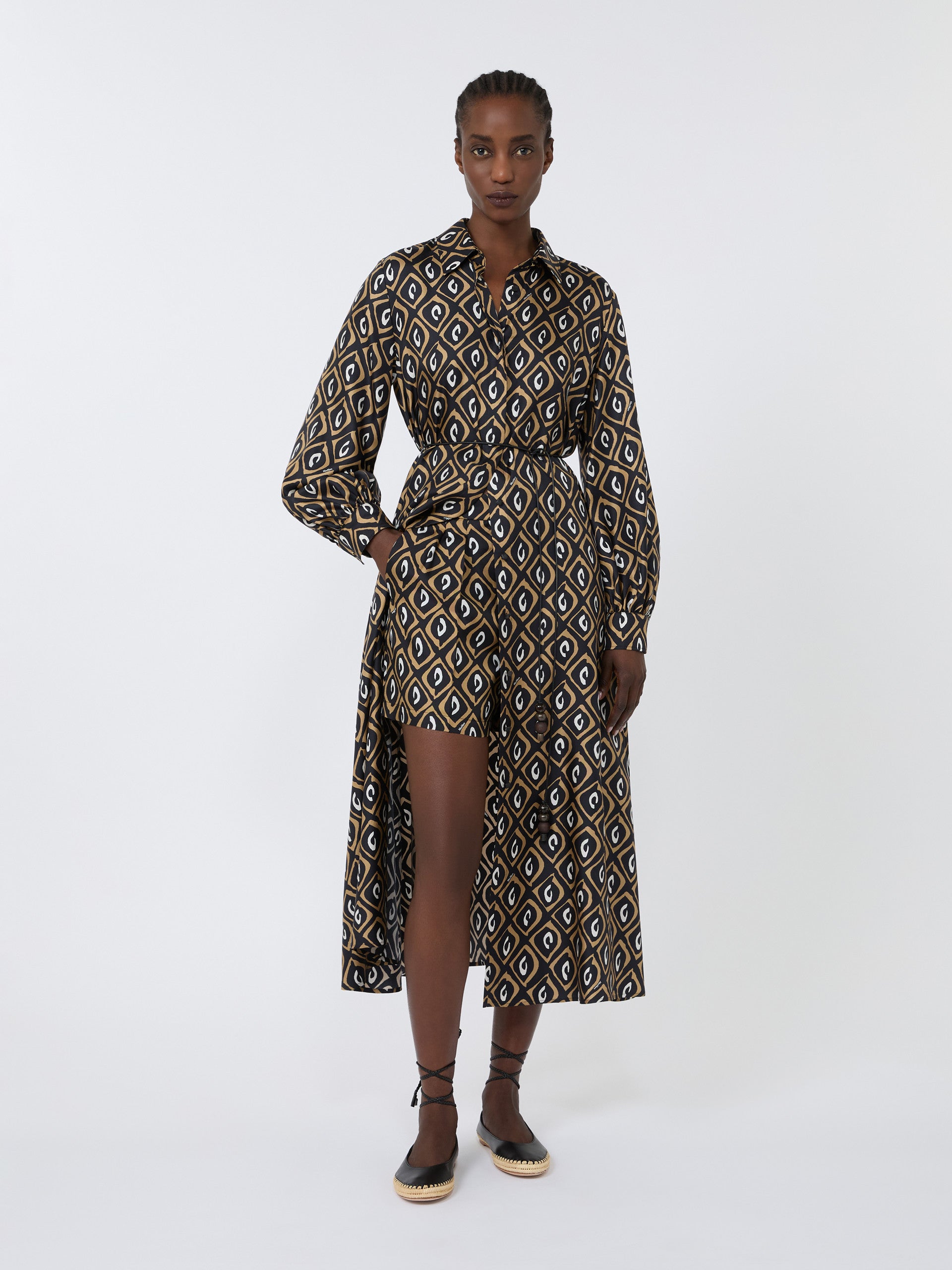 max mara printed silk shorts for women