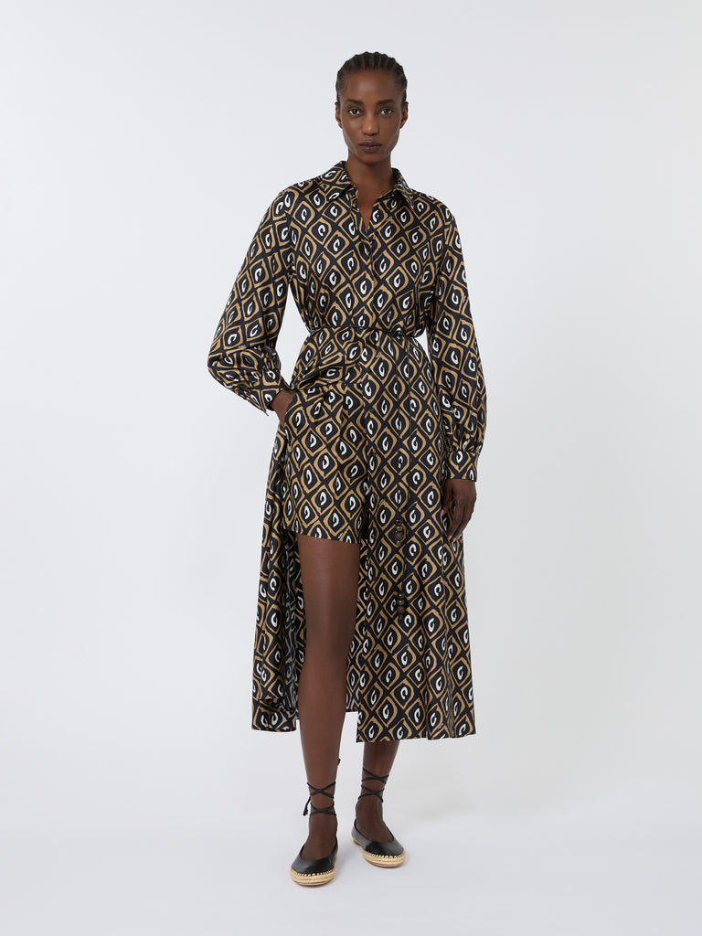 max mara printed silk shorts