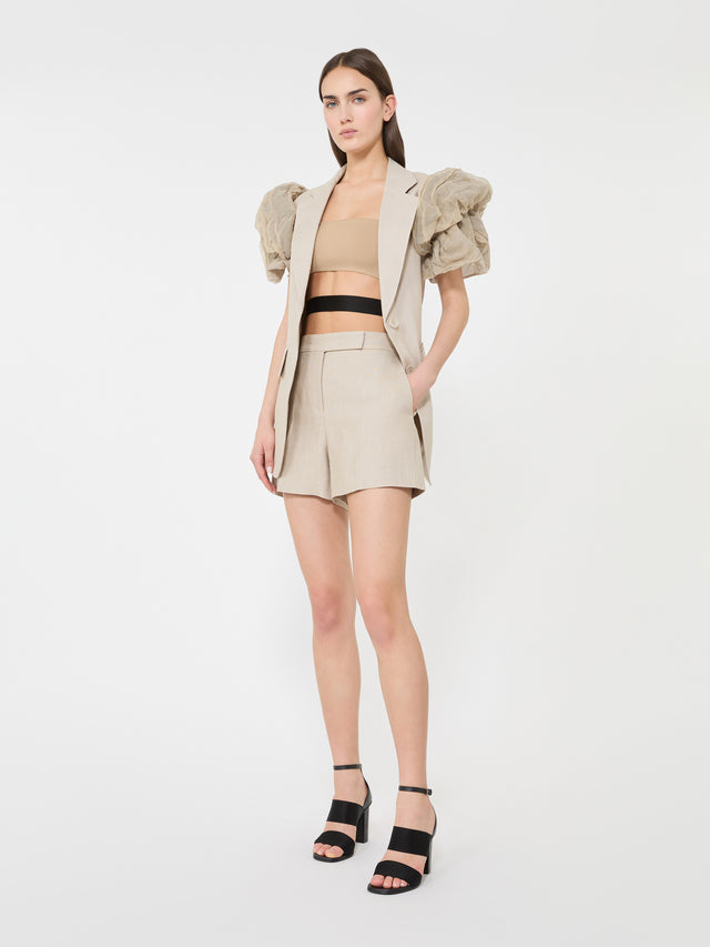 max mara linen basketweave shorts for women