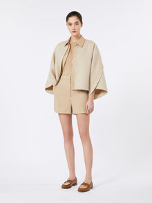 Double-faced cotton canvas shorts