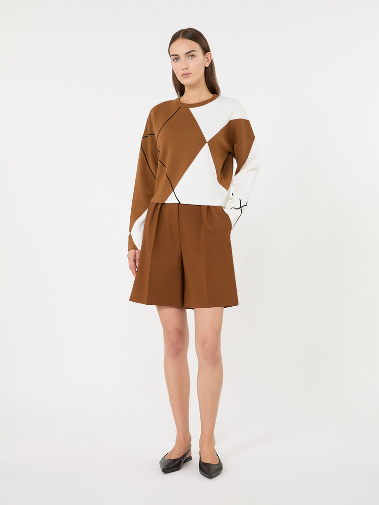 max mara double woollen cloth bermuda shorts