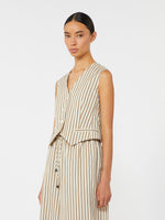 max mara striped cotton and silk canvas gilet for women