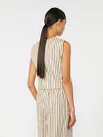 max mara striped cotton and silk canvas gilet for women