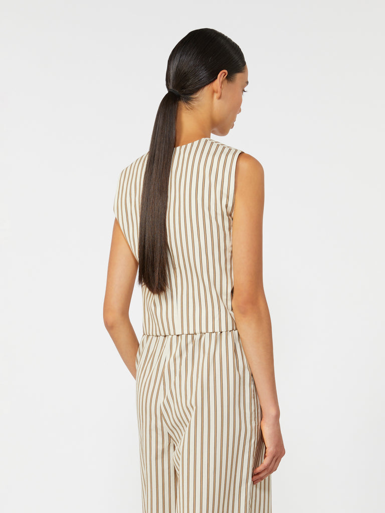 max mara striped cotton and silk canvas gilet