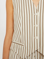 max mara striped cotton and silk canvas gilet for women