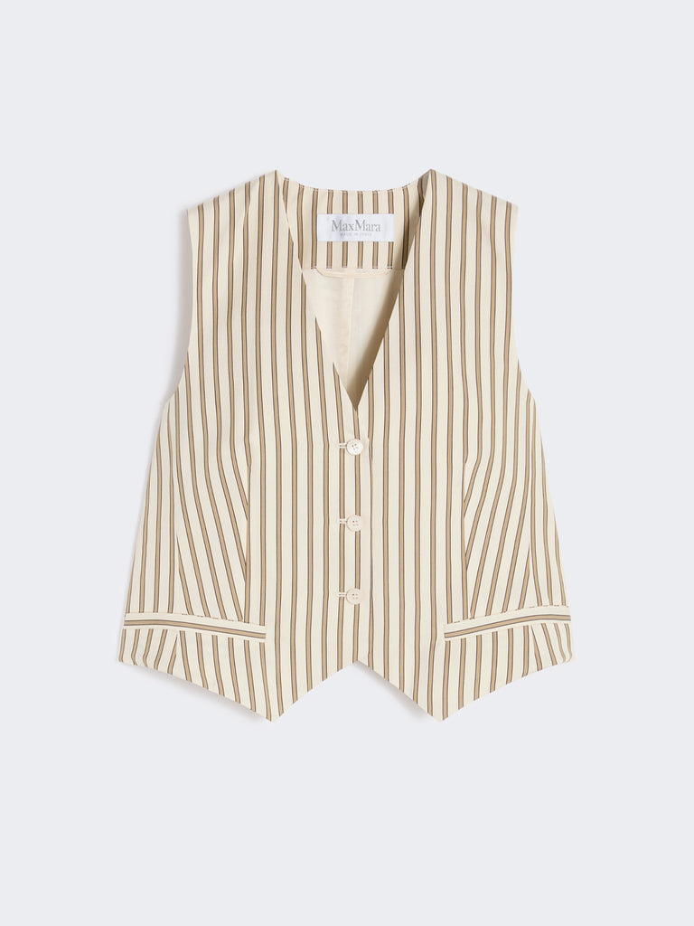 max mara striped cotton and silk canvas gilet