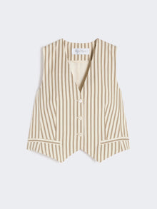 max mara striped cotton and silk canvas gilet for women