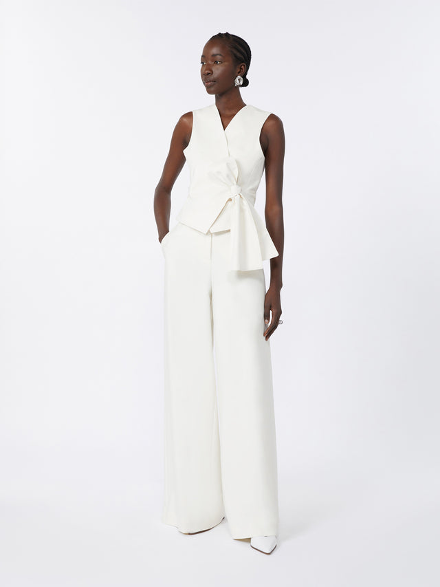 Slim-Fit Cotton Canvas Gilet for Women - White - Max Mara UAE