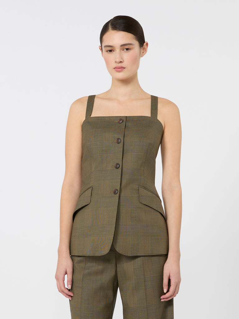 max mara glen plaid wool gilet