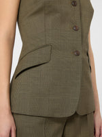 max mara glen plaid wool gilet for women