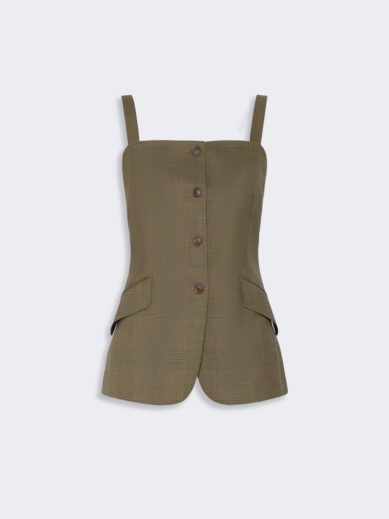 max mara glen plaid wool gilet