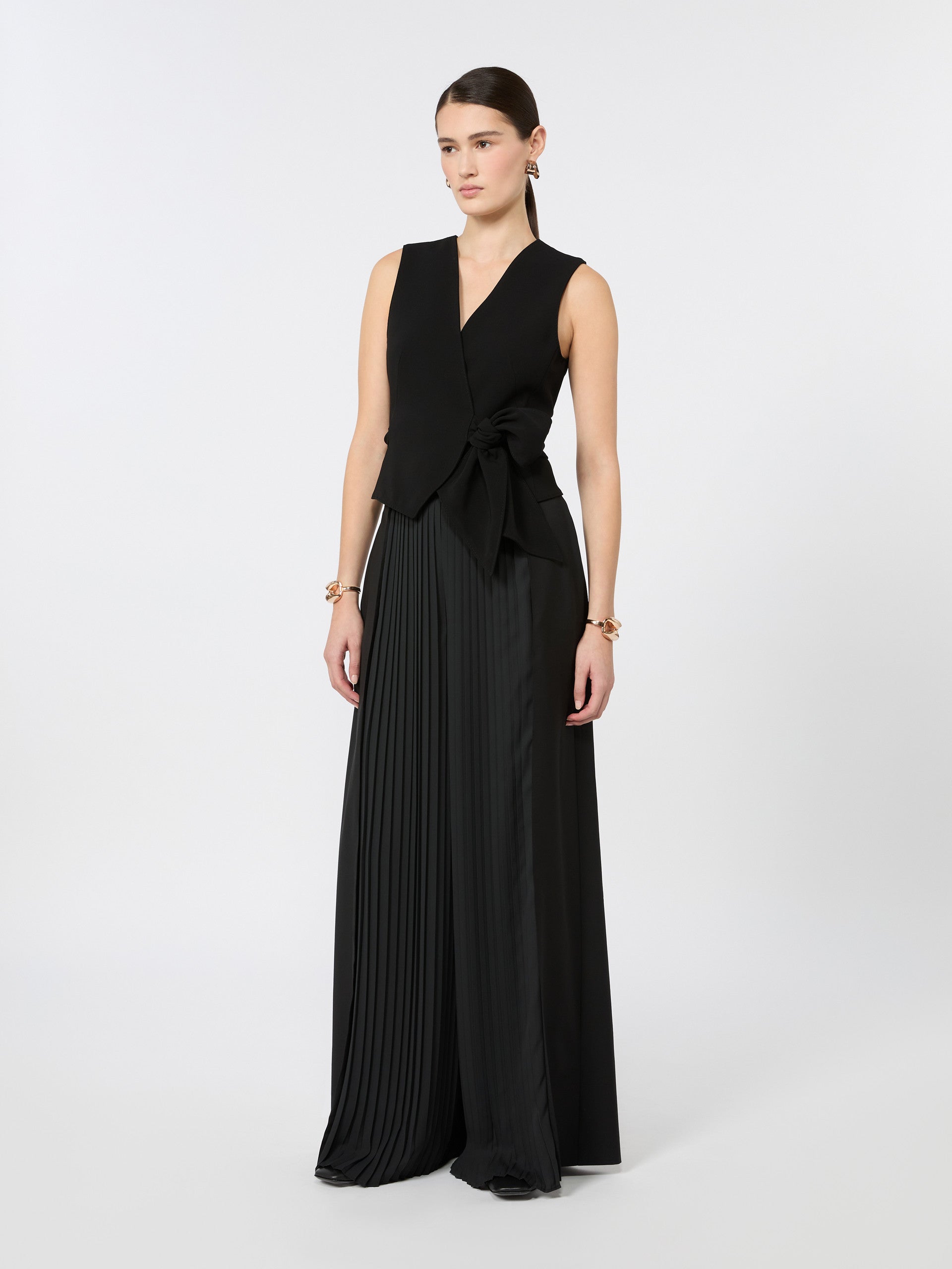 max mara compact cady cropped gilet for women