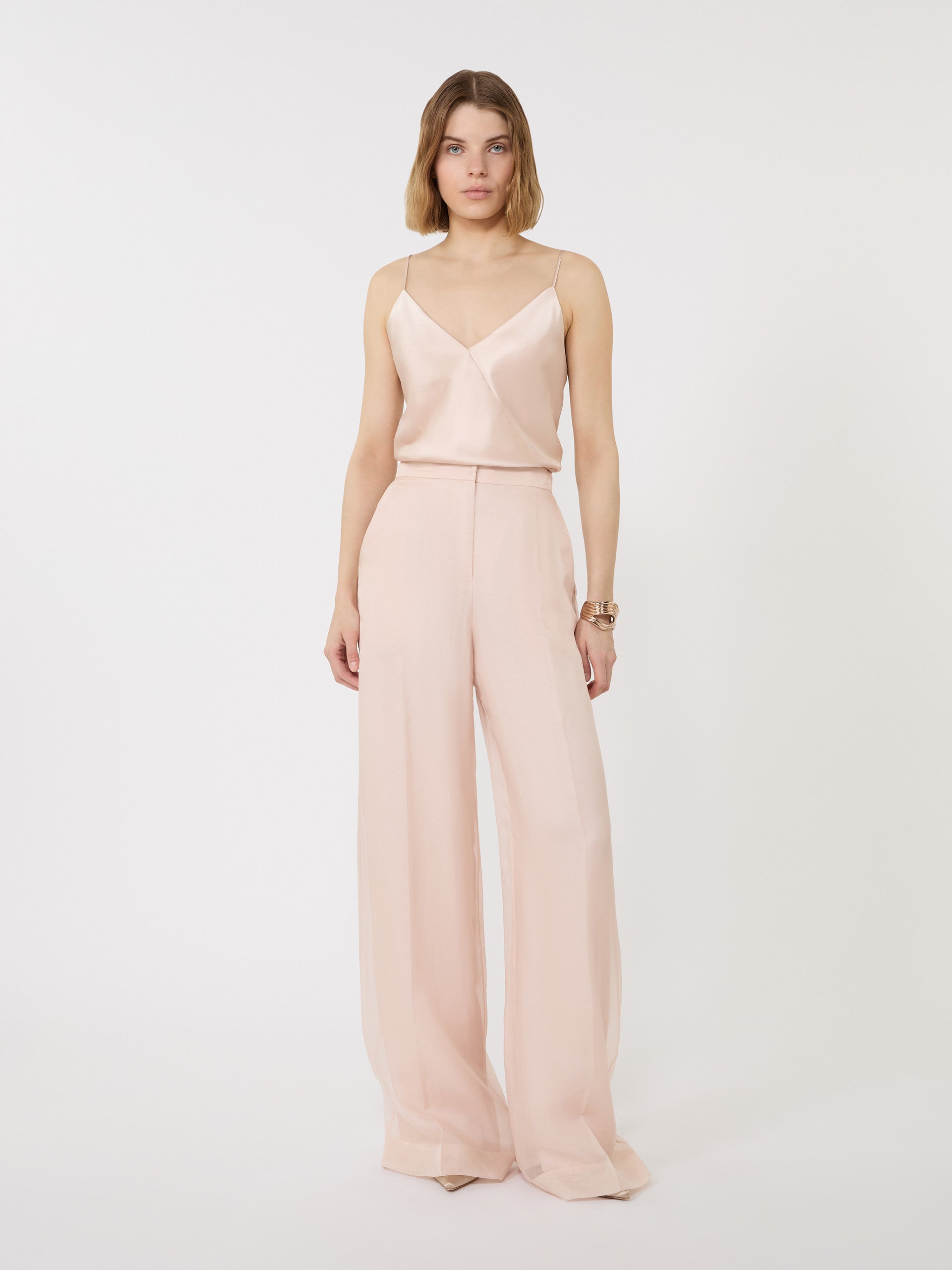 Silk Satin Top for Women - Powder - Max Mara UAE