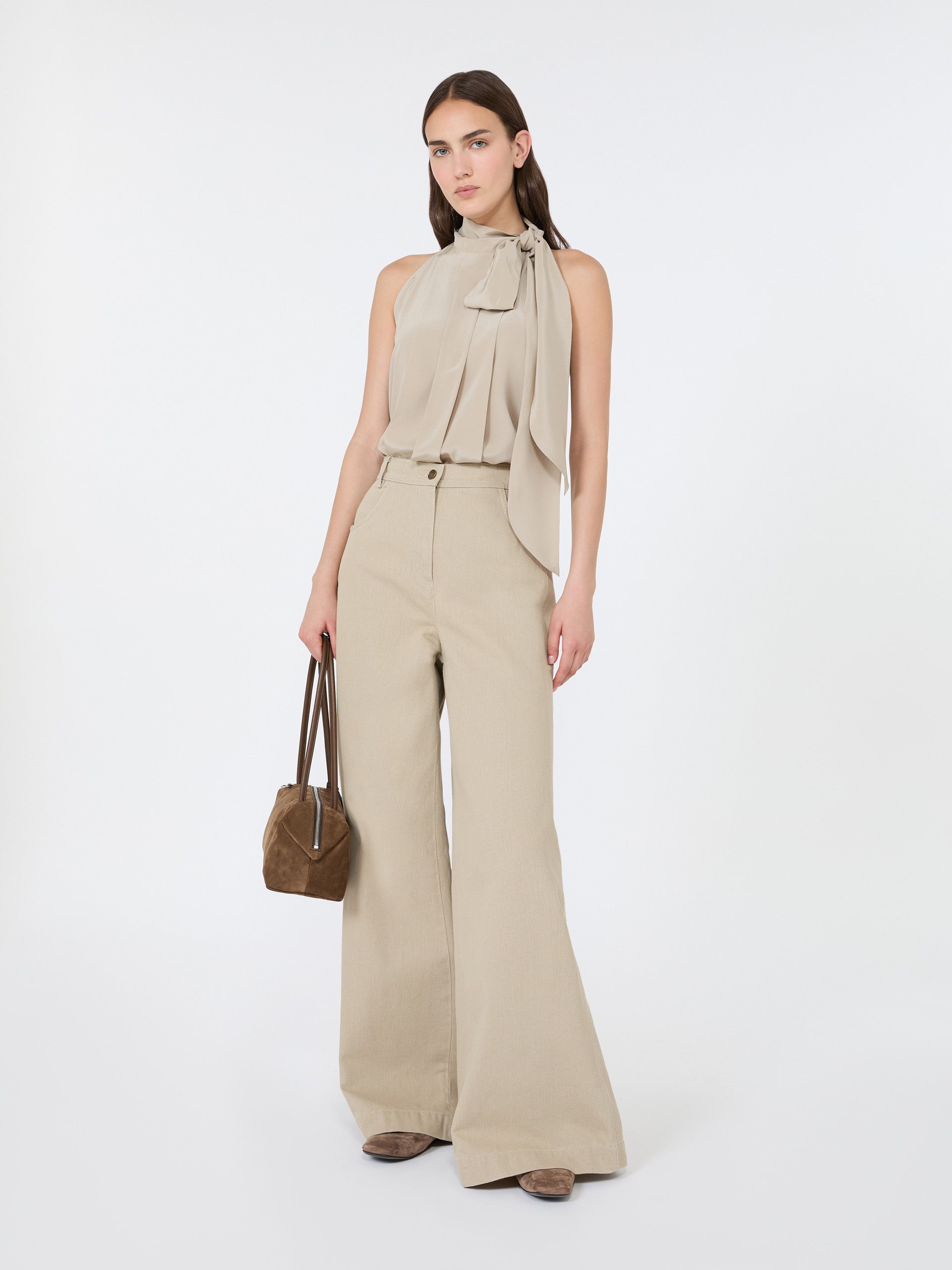 max mara sleeveless crepe de chine top for women