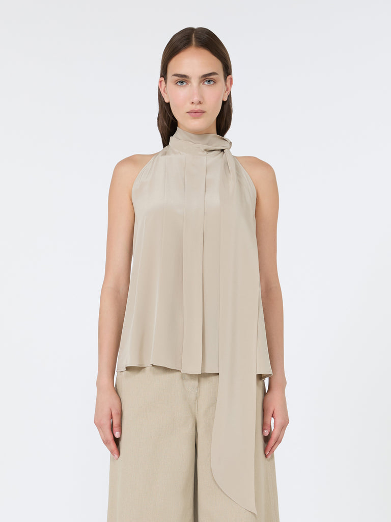 max mara sleeveless crepe de chine top