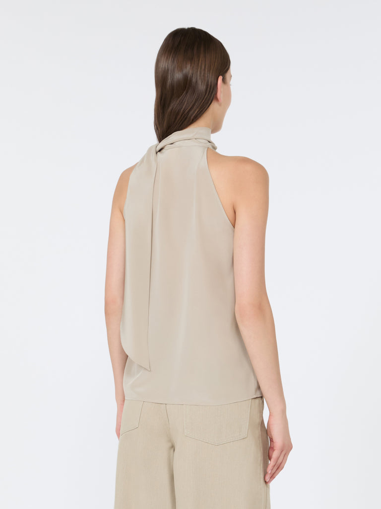 max mara sleeveless crepe de chine top